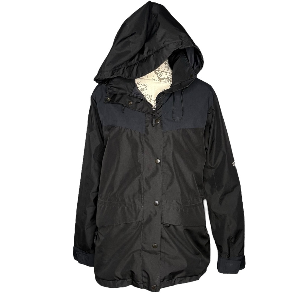 The North Face rain jacket vintage wind coat Black blue women’s size medium hike